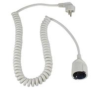 as - Schwabe 70412 Messa a terra con cavo a spirale, 2,5 m, H05VV-F 3G1,5, IP20, da interni, colore: Bianco