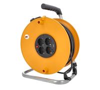 as - Schwabe avvolgicavo 25 m, IP20 interno, 4 prese con terra + porta USB, interruttore termico di protezione, Made in Germany