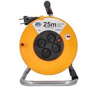 as - Schwabe avvolgicavo 25 m, IP20 interno, 4 prese NF, interruttore termico di protezione, Made in Germany