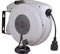 as - Schwabe Avvolgicavo automatico, 20 m, H05VV-F 3G1,5, con funzione Easy to Go, girevole a 180°, spina di protezione e cavo di alimentazione da 2 m, con attacco di protezione, 230 V/16 A, IP20,