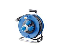As - Schwabe - Avvolgicavo da campeggio, 25 m, spina Schuko 230 V/16 A, con 2 prese con contatto di protezione + 1 presa CEE a 3 poli con coperchio ribaltabile, IP44, Made in Germany I 10173