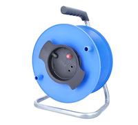 as - Schwabe Avvolgicavo vuoto da campeggio, diametro 285 mm, per circa 50 m, cavo 3G2,5, per uso esterno con IP44, blu | 12228