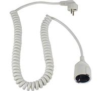 as - Schwabe Cavo a spirale, estensibile da 2 m a 4 m, con spina a contatto di protezione e attacco di protezione, 230 V, 16 A, cavo di prolunga IP20, bianco, 70426