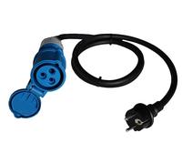 as - Schwabe Cavo adattatore CEE Caravan - Raccordo CEE 230 V/16 A e spina di sicurezza con cappuccio di protezione - Cavo a 3 poli per presa di sicurezza europea - IP44 - Prodotto in Germania I 60486