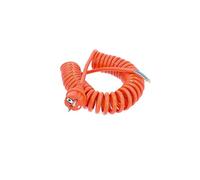 as - Schwabe Cavo di collegamento a spirale, 1 m, lunghezza di base, estensibile fino a circa 5 m, cavo per cantiere H07BQ-F 3G1,5 in poliuretano 230 V, 16 A, estremità 50 mm, rivestimento arancione,