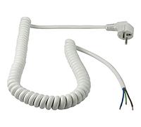 as - Schwabe Cavo di collegamento a spirale, 2 m, lunghezza base, estensibile fino a circa 4 m, cavo di collegamento H05VV-F 3G1,5 230 V, 16 A, connettore angolare di protezione, estremità 60 mm,