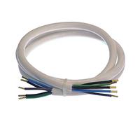 as - Schwabe Cavo di collegamento per stufe - 1,5 m H05VV-F 5G2,5 cavo con guaina in plastica da 50 mm con guaine su entrambi i lati - 400V, 16A - per uso interno - per cucine - IP20 - bianco, 70867