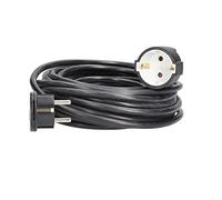 as - Schwabe Cavo di prolunga 10 m con spina piatta - Cavo di prolunga con spina di protezione e attacco di protezione - per interni - estremamente piatto - 230 V, 16 A - IP20 - nero, 51022