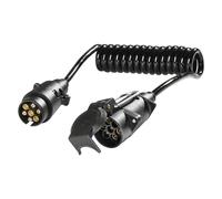 as - Schwabe Cavo di prolunga - 12 V cavo adattatore per esterni e caravan - cavo di collegamento elettrico per auto 2 m - collegamento a 7 poli per caravan e camper - IP44 - Nero I 61476