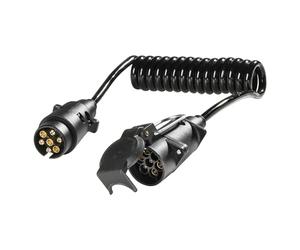 as - Schwabe Cavo di prolunga - 12 V cavo adattatore per esterni e caravan - cavo di collegamento elettrico per auto 2 m - collegamento a 7 poli per caravan e camper - IP44 - Nero I 61476