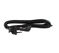 as - Schwabe Cavo di rete 3 m - Presa angolare tipo C7 - H03VVH2-F 2x0,75 con spina angolare Euro - Cavo di rete per piccoli elettrodomestici 230V/2,5A - IP20 - Nero, 70883