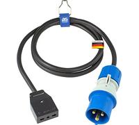 as - Schwabe CEE Cavo adattatore caravan, standard italiano 1,5 m - 230 V / 16 A / 3 poli - presa italiana tipo L (16 A) & CEE spina 3 poli - IP44 - Made in Germany I 360488