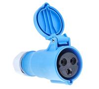 as - Schwabe CEE giunto 230V/32A/3poli, Giunto da esterno con connessioni a vite, Compatibile con campeggio, caravan e camper, Ideale per uso esterno, IP44, Made in Germany, Blu, 60592