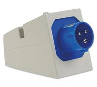 as - Schwabe CEE Presa a muro caravan - 230 V / 16 A presa da campeggio - Presa a muro a 3 poli per camper e caravan - Ideale per uso esterno - IP44 - Made in Germany - Blu I 60473