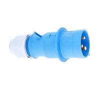 as - Schwabe CEE Spina 230V/32A/3poli, Spina da esterno con terminali a vite, Compatibile con campeggio, caravan e camper, Ideale per uso esterno, IP44, Made in Germany, Blu, 60590