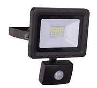 as - Schwabe Chip 46334 - Lampada da lavoro con sensore di movimento, 20 W, faretto da cantiere con supporto Spot adatto come luce da lavoro - LED per illuminazione da esterno - IP65 - nero I 46334