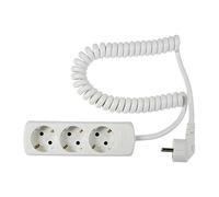 as - Schwabe Ciabatta a 3 prese con cavo a spirale - Multipresa con cavo da 2,5 m - 230 V/16 A Multipresa con Cavo a spirale estensibile - IP20 - Bianco I 11431 2,5 m Cavo a spirale