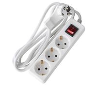 as - Schwabe Ciabatta elettrica a 3 prese con spina piatta per interni con maggiore protezione da contatto, spina di protezione estremamente piatta da 230 V, 16 A, IP20, colore bianco as 11391