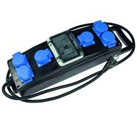 as - Schwabe Ciabatta elettrica in gomma piena, 2 m, H07RN-F 3G2,5-6 x prese con contatto di protezione 230 V 16 A - FI distributore di corrente di costruzione - Stazione di alimentazione per uso