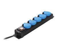 as - Schwabe, Multipresa di distribuzione elettrica a 5 prese, 230.0 volts, 1,5 m H07RN-F 3G1,5, IP44-38609