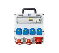 as - Schwabe Distributore a parete pronto per il collegamento, con spina CEE 400 V/16 A/11 kW, uscita 4 x Schuko, 2 x CEE (400 V/16 A/5 pin), distributore per ambienti umidi, scatola di distribuzione