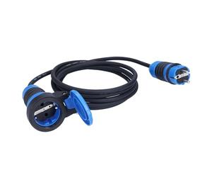 as - Schwabe DuroConn - Prolunga da 10 m, H07RN-F 3G2,5, IP54, per esterni, 230 V, 16 A, 3500 W, con indicatore di tensione e coperchio a ribalta