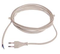 as - Schwabe cavo di collegamento Euro - cavo di collegamento da 3 m H03VVH2-F 2x0,75 mm - spina piatta Euro con cavo - cavo di collegamento 30 mm spelato con puntali - IP20 - bianco, 70651