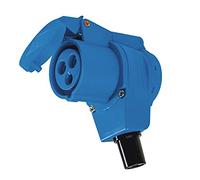 as - Schwabe - Giunto angolare CEE - Frizione da campeggio - 230 V, 16 A, 3 poli - con presa di contatto di protezione - IP44 resistente a corpi estranei e spruzzi d'acqua - per uso esterno - blu,