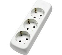 as - Schwabe Multipresa a 3 vie max. 3500W, adatta per montaggio a parete, avvitata, senza linea di alimentazione, con maggiore protezione dai contatti, 230V, 16A, bianca, 11731