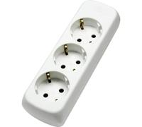 as - Schwabe Multipresa a 3 vie max. 3500W, adatta per montaggio a parete, avvitata, senza linea di alimentazione, con maggiore protezione dai contatti, 230V, 16A, bianca, 11731