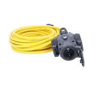 as - Schwabe Presa di separazione tripla in gomma piena, 15 m K35 AT-N07V3V3-F 3G2,5, 3 prese con contatto di protezione e coperchio di sicurezza, IP44 per uso esterno, 60343