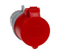 as - Schwabe Presa Elettrica CEE 400V/16A/5-pin - con contatto a vite per il collegamento di potenza - Resistente agli urti - Resistente agli spruzzi IP44 - Rosso/grigio, 60425