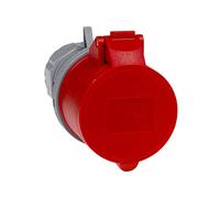 as - Schwabe Presa Elettrica CEE 400V/32A/5-pin - con contatto a vite per il collegamento di potenza - Resistente agli urti - Resistente agli spruzzi IP44 - Rosso/grigio, 60427