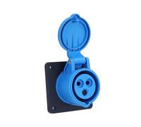 as - Schwabe CEE Presa a superficie per caravan - 230 V / 16 A presa a superficie per esterni con coperchio incernierato - Presa tripolare per caravan e camper - Per uso esterno - IP44 - Blu