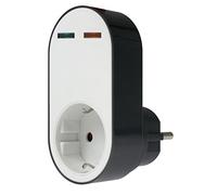 AS - Schwabe professionale-Adattatore multiple Flash, Presa con protezione da sovraccarico, 230 V, 1 pz, bianco, 18611