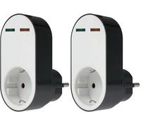 as - Schwabe professionale-Adattatore multiple Flash, Presa con protezione da sovraccarico, 230 V, 1 pz, bianco, 18611 (Confezione da 2)