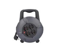 as - Schwabe Scatola cavi 10 m H05VV-F 3G1,5 con spina di protezione, 4 prese con contatto di protezione, 230 V/16 A, max. 3500 W, IP20, nero/grigio, 16086