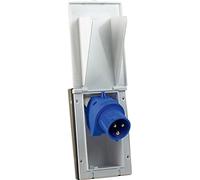 as - Schwabe Spina CEE per caravan 230 V / 16 A / 3 poli - Spina da esterno con coperchio incernierato - Spina tripolare per caravan, estraibile - IP44 - Made in Germany - Bianco I 61463