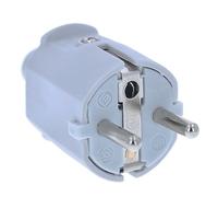 as - Schwabe spina Schuko da interno - spina elettrica per il collegamento di cavi fino a max. 1,5 mm² - 230V, 16A - doppio contatto di terra - IP20 - grigio, 62220