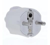 AS - Schwabe, spina Schuko, doppio contatto di protezione, in PVC bianco, 62221