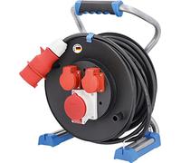 as - Schwabe Xperts avvolgicavo CEE 40 m H07RN-F 5G1,5, IP44 esterno con 2 prese con terra e 1 presa CEE 400 V 5 poli, interruttore termico di protezione, Made in Germany