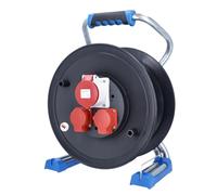 as - Schwabe Xperts avvolgicavo vuoto, per circa 25 m di cavo, esterno IP44, 2 prese con terra + 1 presa CEE 5 poli 400 V interruttore termico di protezione, Made in Germany