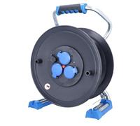 as - Schwabe Xperts avvolgicavo vuoto, per circa 40 m di cavo, esterno IP44, 3 prese con terra, porta USB, , interruttore termico di protezione, Made in Germany
