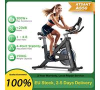 AS50 Cyclette 300W Con Ergometro Regolabile a 4 Vie Bicicletta Fitness per Interni Display RPM Supporto per Tablet 150kg Fitness Ciclismo Bici