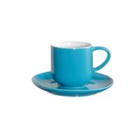 ASA 19000381 Coppa Espresso Cup, 4 unità, in Ceramica, 5,80 x 5,80 x 5,60 cm, Colore: Turchese/Bianco