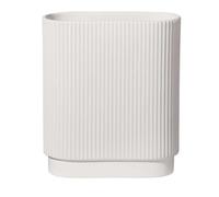 ASA ASA63012091 Artdeco - Vaso Ovale, 17 X 8,5 cm, Altezza 20 cm, Colore: Bianco Opaco