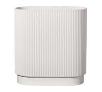 ASA ASA63014091 Artdeco - Vaso Ovale, 26 X 12 cm, Altezza 30 cm, Colore: Bianco Opaco