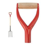 Asa D Reforzada - Mango de Pala de Repuesto Resistente, Agarre de Madera Cómodo, Diseño Metálico Anticorrosivo | Mango de Jardín para Palear, Rastrillar, Levantar, Herramientas de Granja