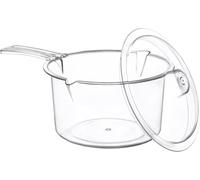 ASA Padella per microonde antimacchia, in policarbonato, resistente, elegante, con coperchio, resistente alle macchie e lavabile in lavastoviglie, piccola padella trasparente, 500 ml