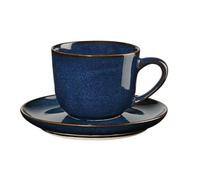 ASA Saisons 27110119 - Tazzina da caffè con piattino in gres porcellanato, 0,09 l, dimensioni: 8,5 x 6,7 x 5,5 cm, colore: Blu